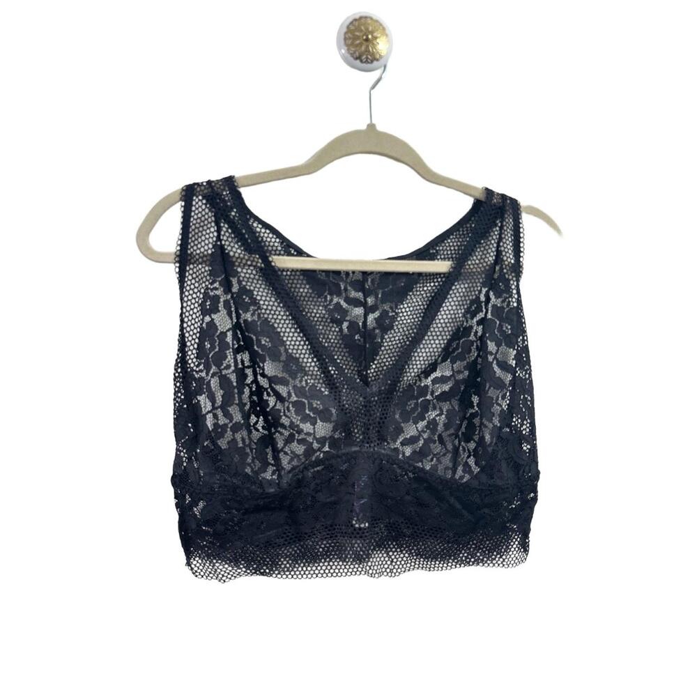 NWT Adore Me Lingerie Womens Size 4X Black Lace V-Neck Bralette